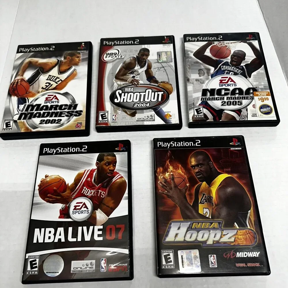 Lot Of 5 PlayStation 2 PS2 NBA Live 07 March Madness 02 05 Shootout 04 Hoopz